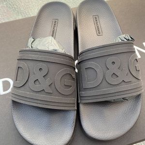 Black Rubber Dolce & Gabbana Slides
